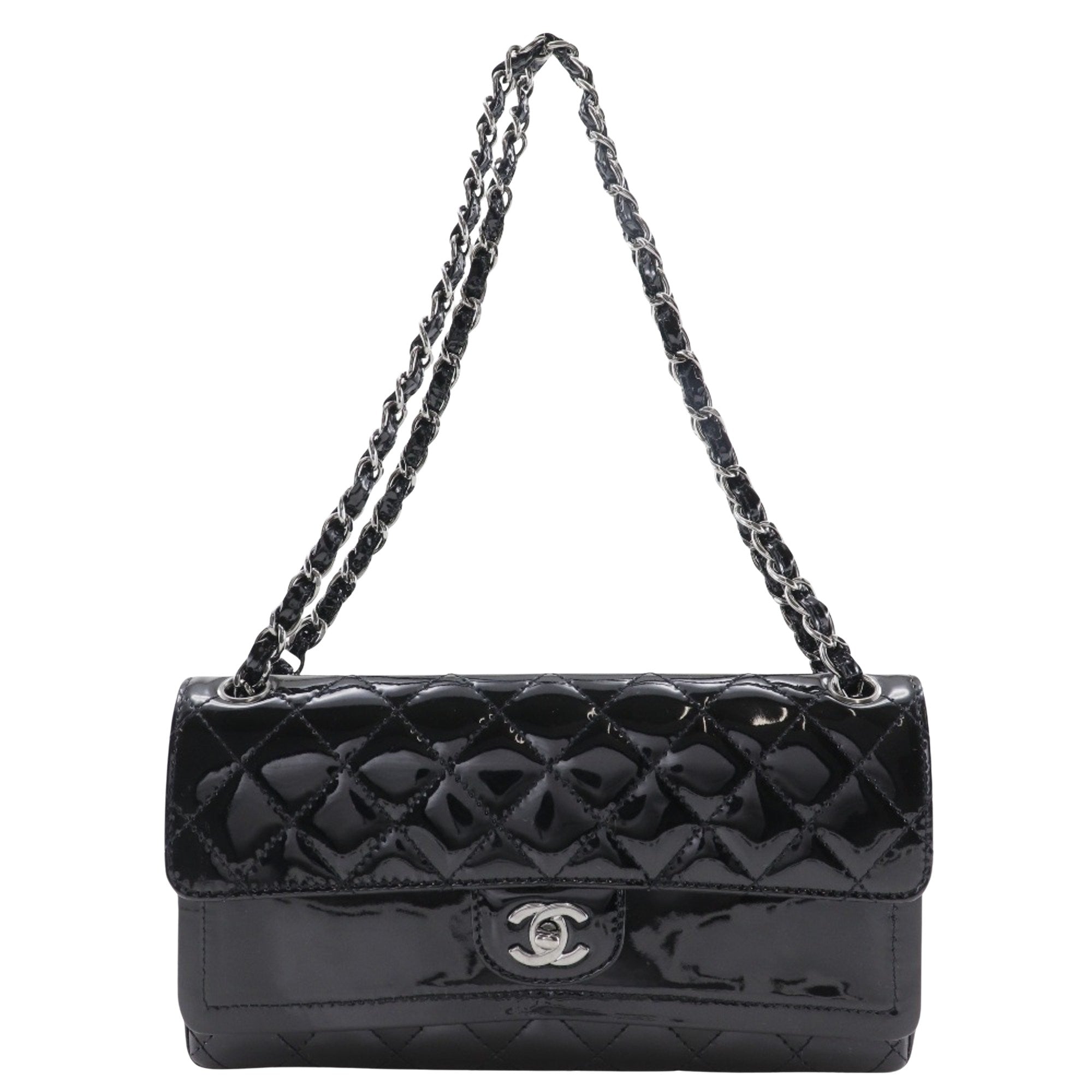 Chanel Classic Double Flap Patent Leather Shoulder Bag