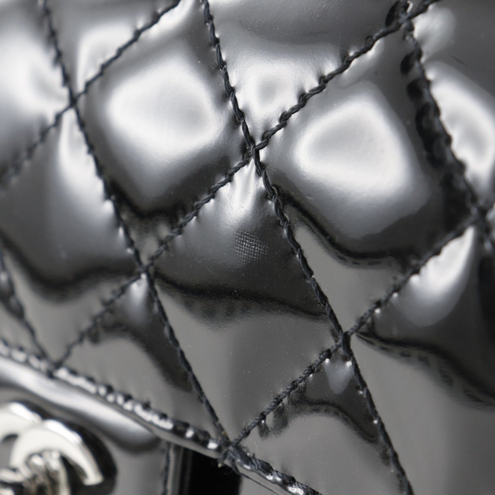 Chanel Classic Double Flap Patent Leather Shoulder Bag