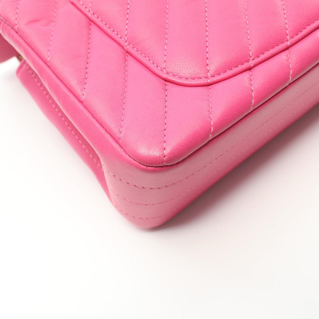 Chanel Mini Chevron Flap Bag Pink