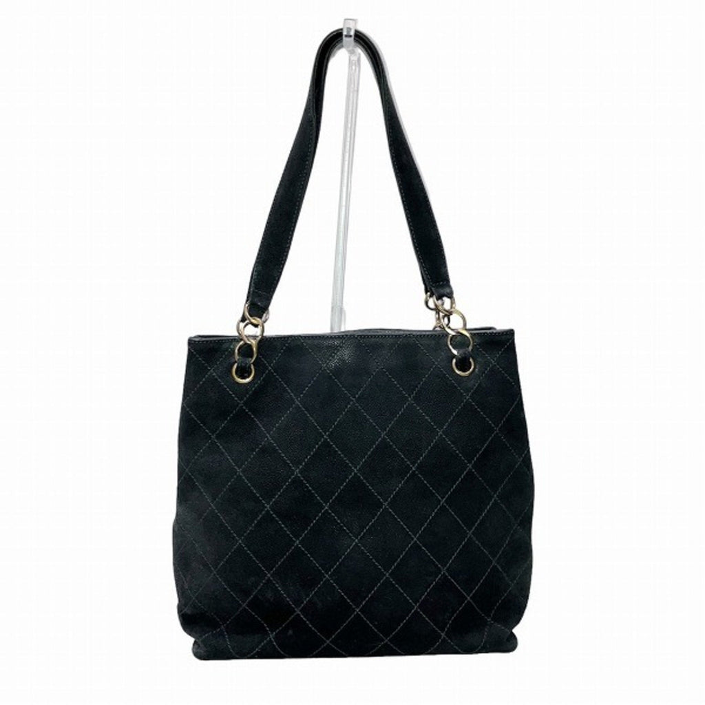 Chanel Classic Quilted Tote Suede Shoulder Bag