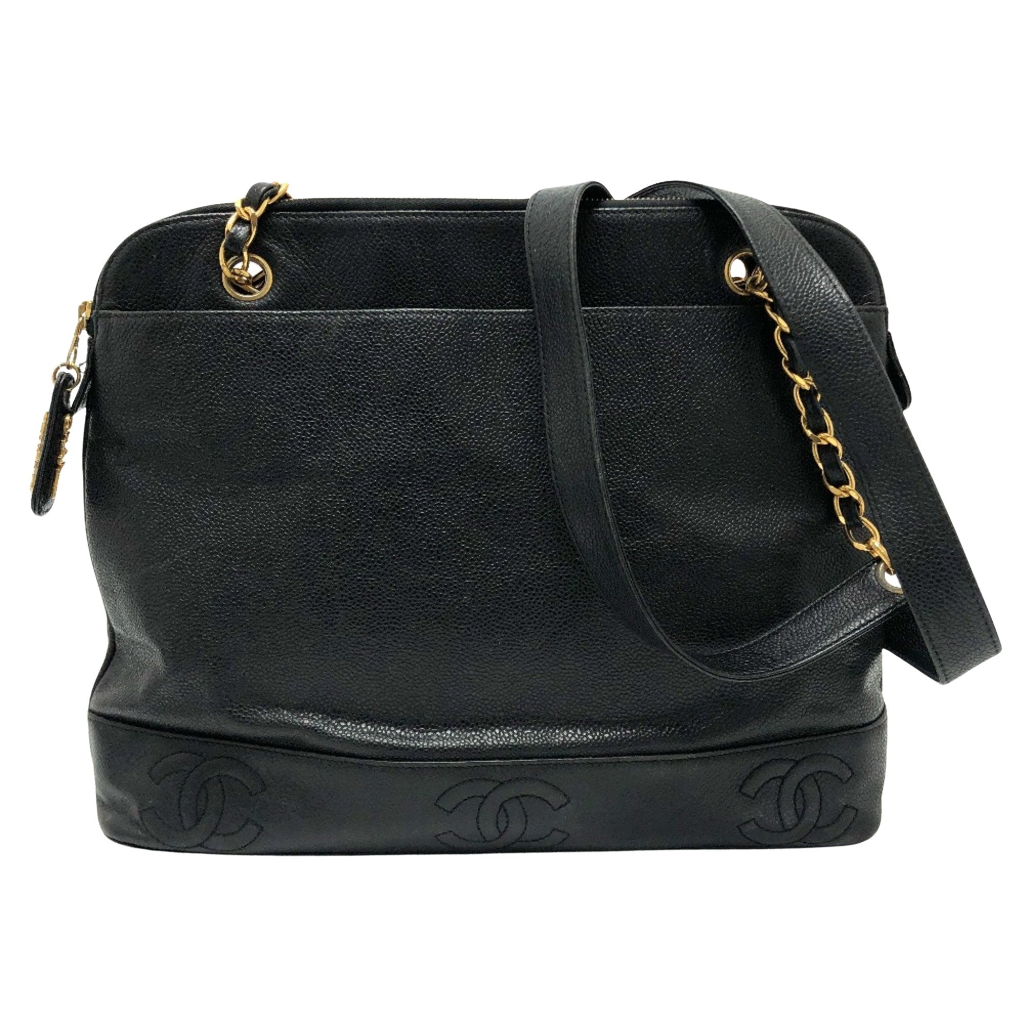 Chanel Triple Coco Leather Tote Bag