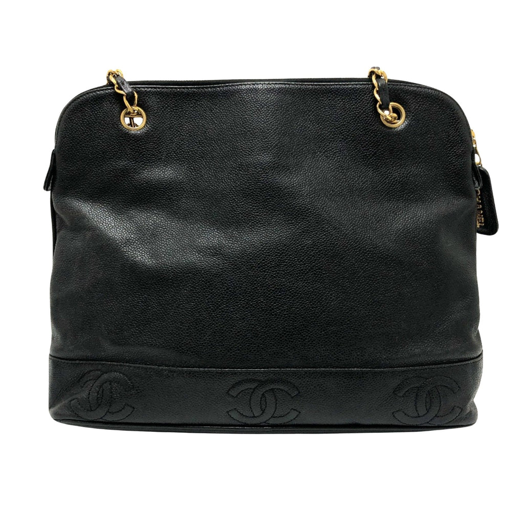 Chanel Triple Coco Leather Tote Bag