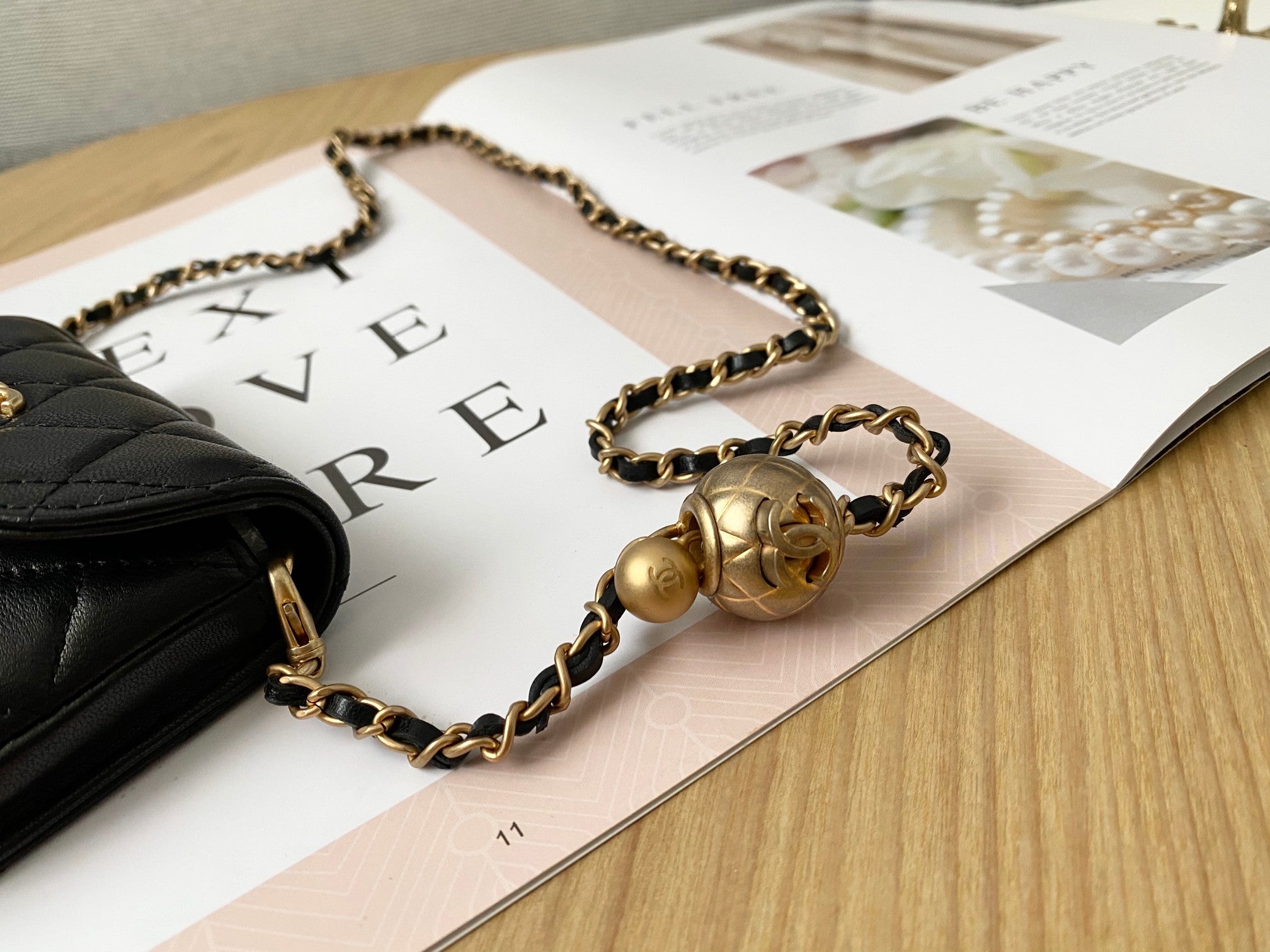 CHLMini 1889 Unblocked Metal Ball Black Bag For Women 9cm/3.5in