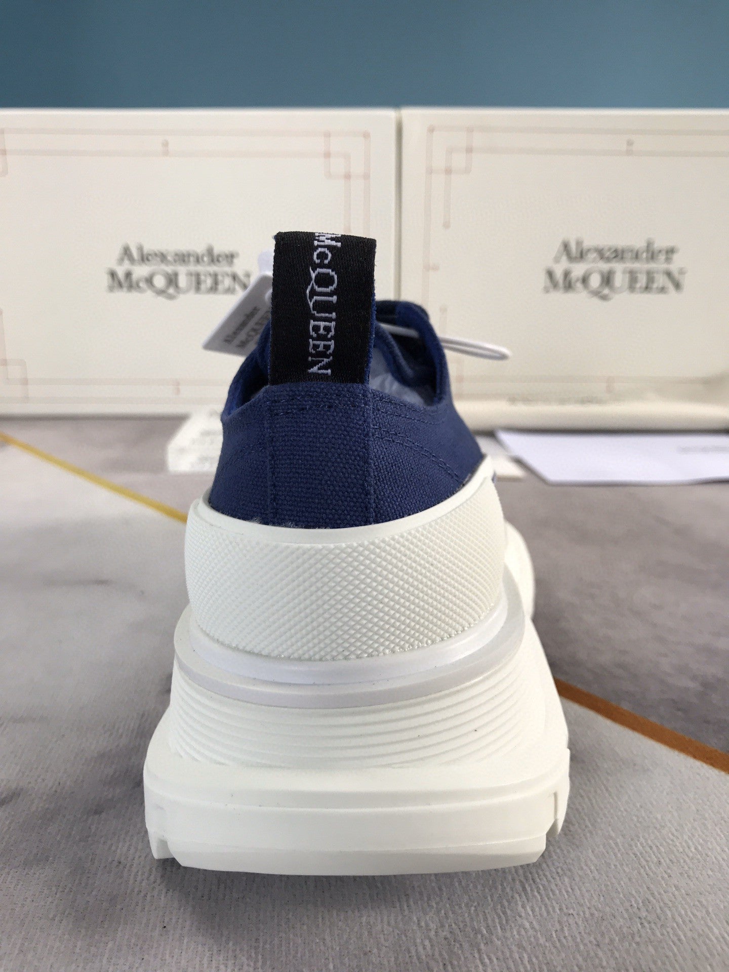 Alexander McQueen Tread Slick LaGLAMI Up Cotton Blue For Men