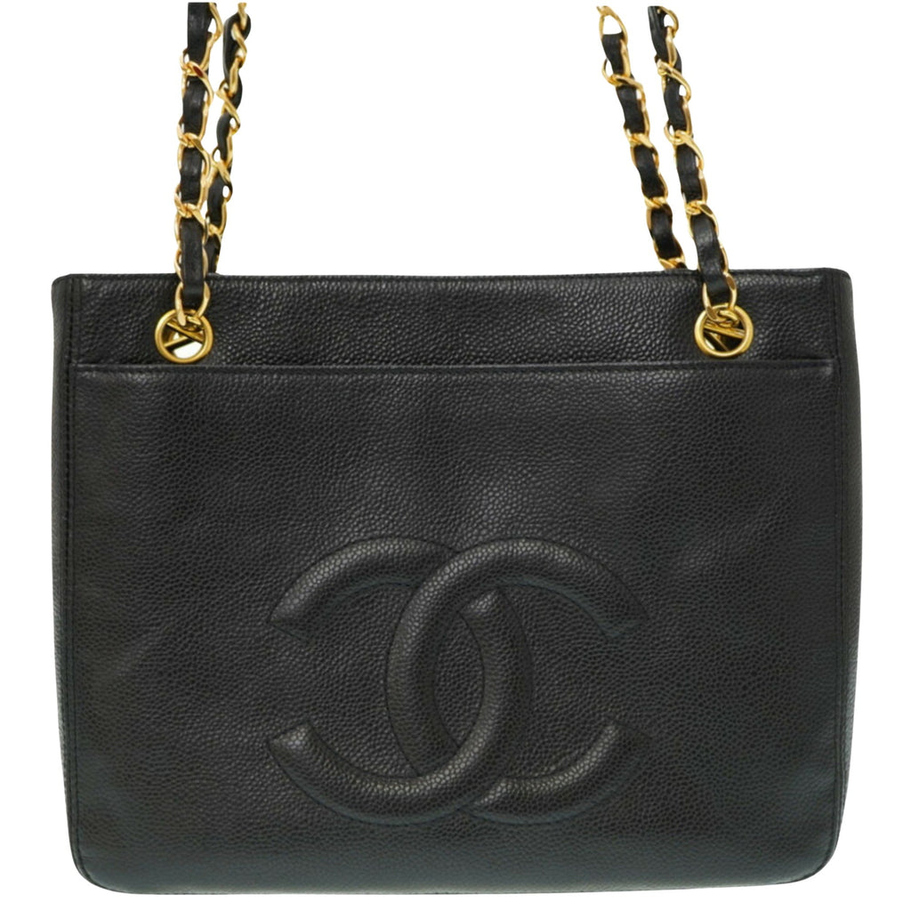 Chanel Black Caviar Leather Shoulder Bag