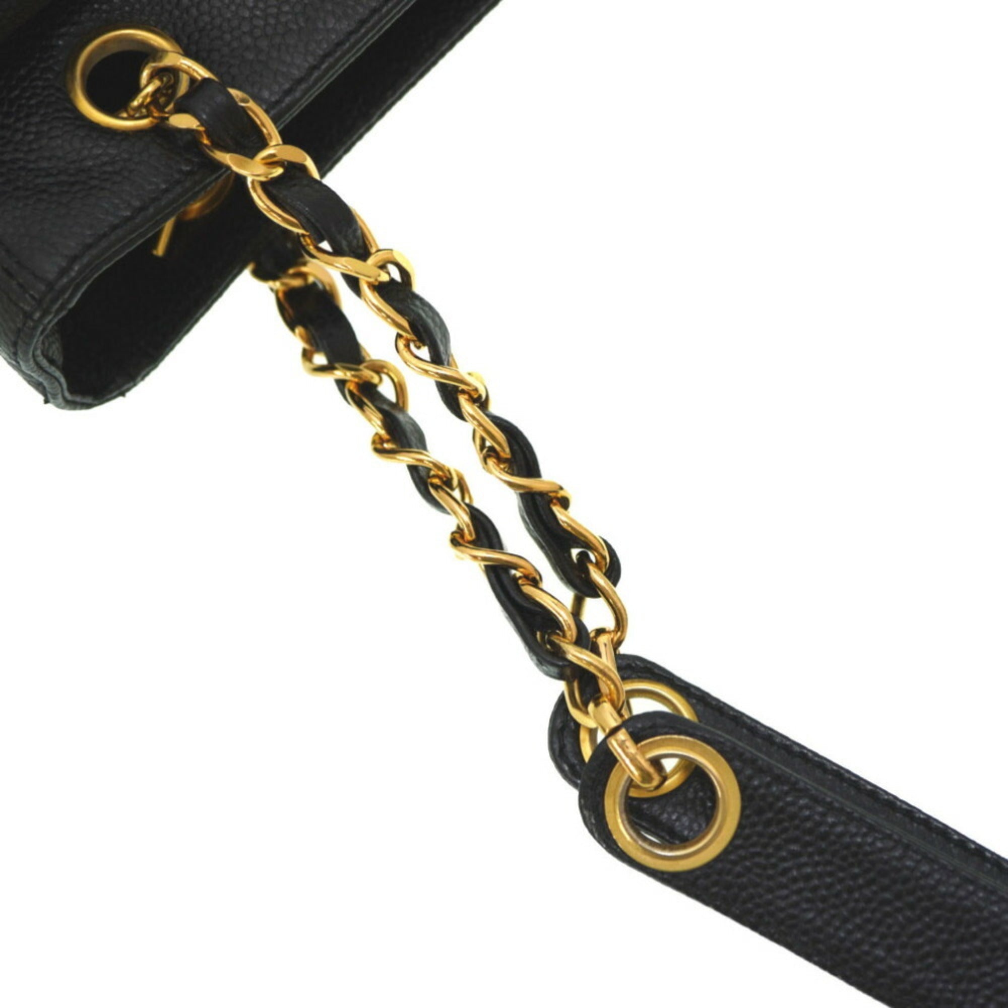 Chanel Black Caviar Leather Shoulder Bag
