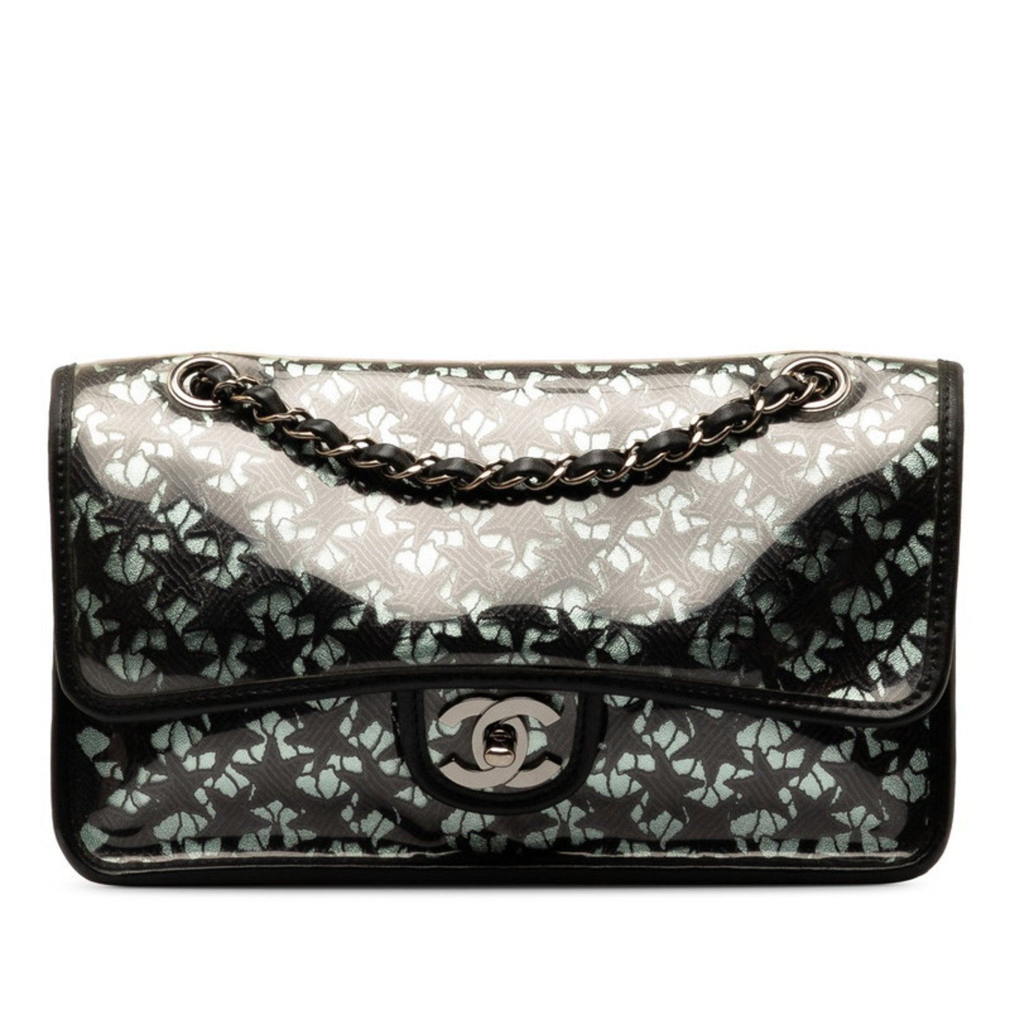 Chanel Classic Flap Bag LacePrint Patent Leather
