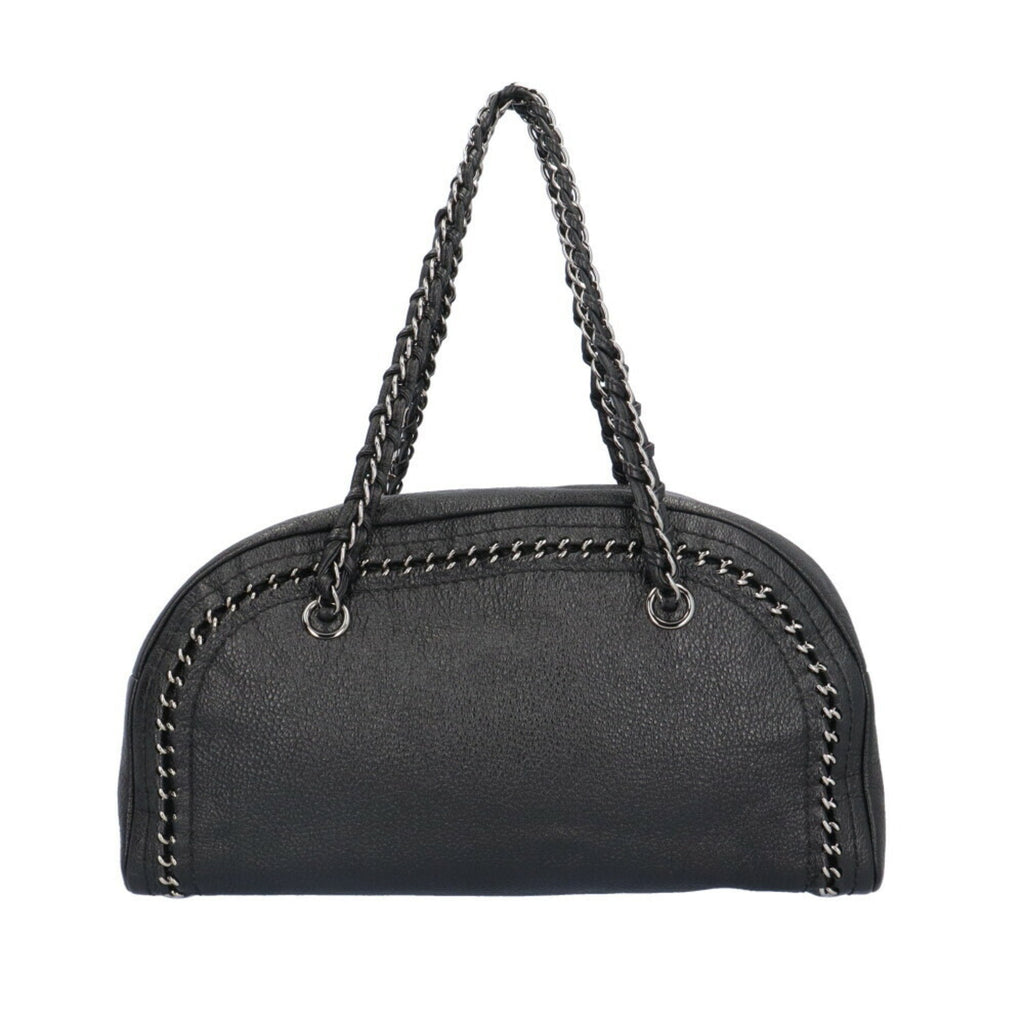Chanel Chain Bag Black Leather HalfMoon