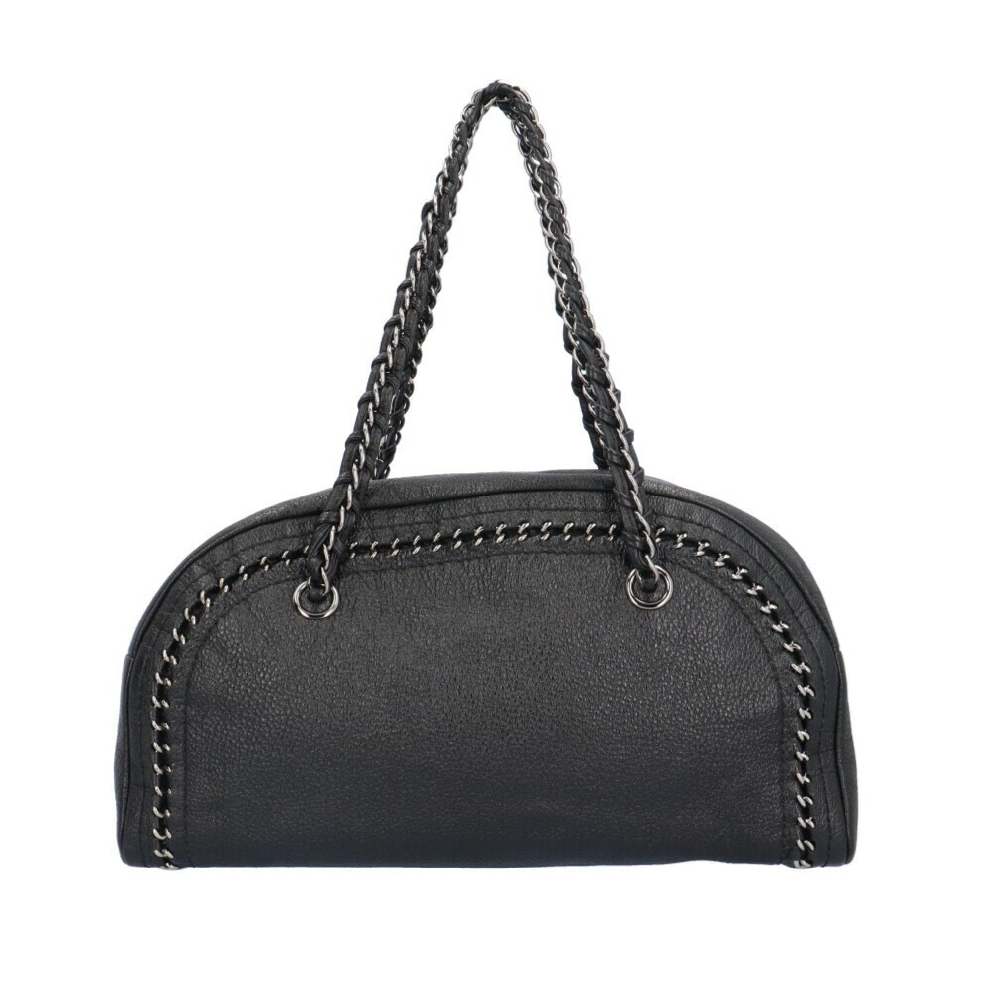 Chanel Chain Bag Black Leather HalfMoon