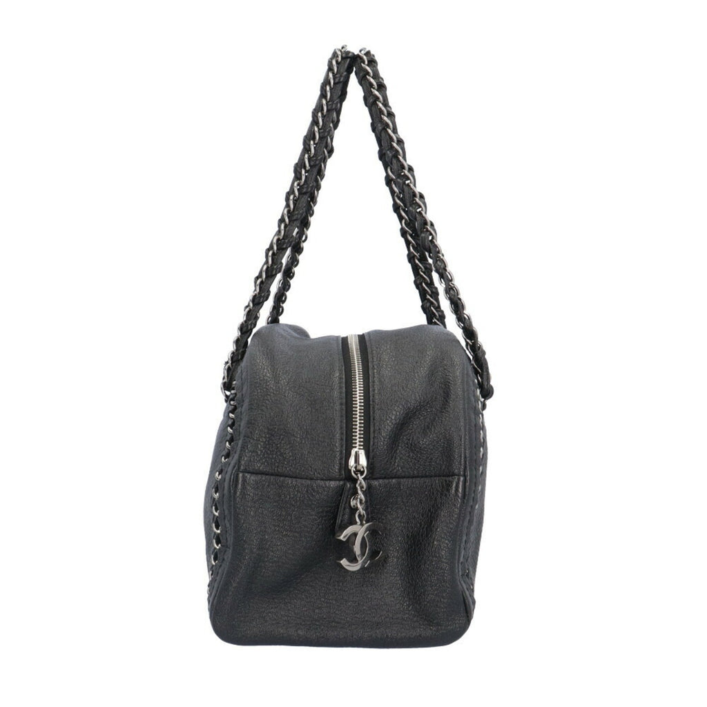 Chanel Chain Bag Black Leather HalfMoon
