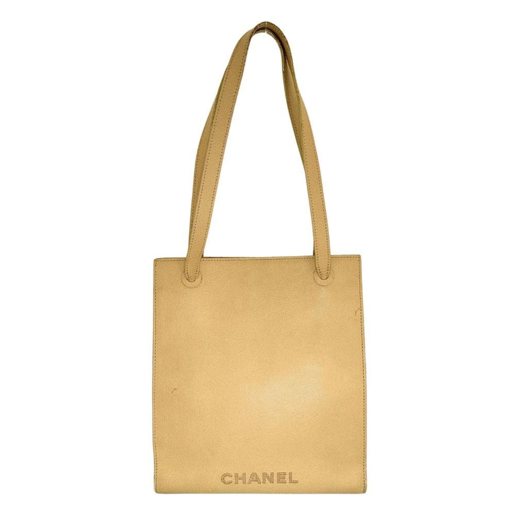 Chanel Classic Tote Bag Beige Leather