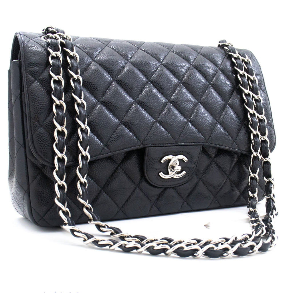 Chanel Classic Double Flap Caviar Leather Bag