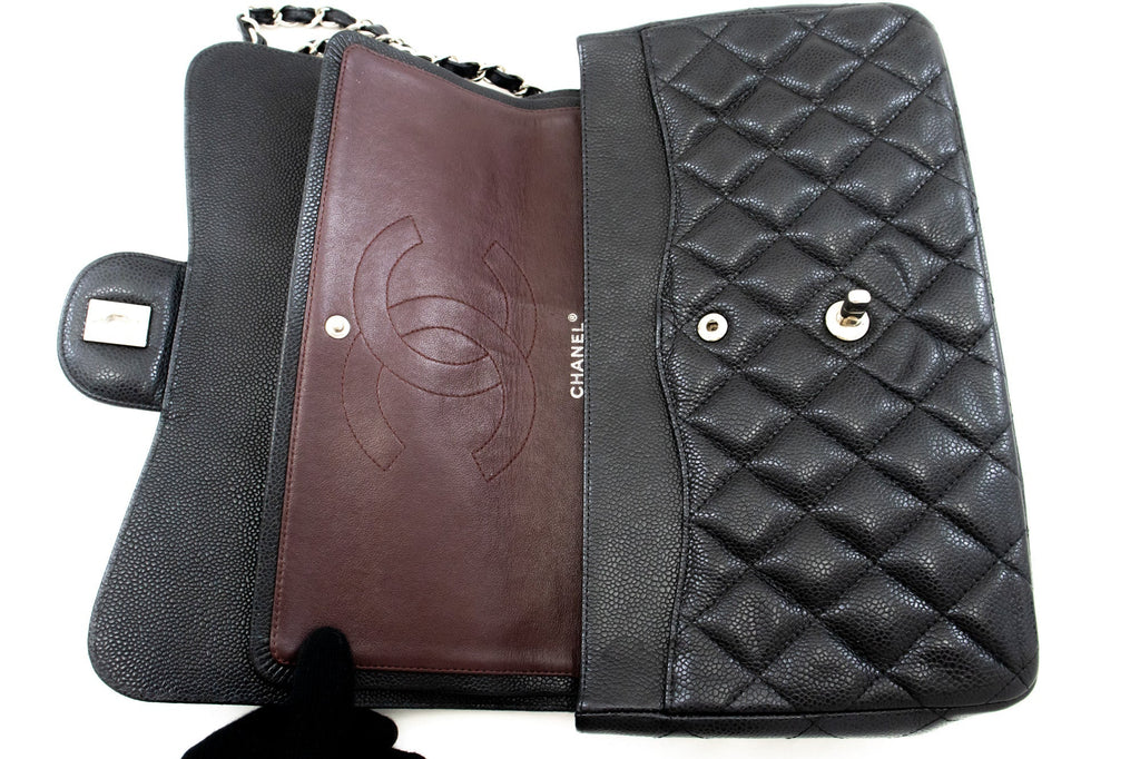 Chanel Classic Double Flap Caviar Leather Bag