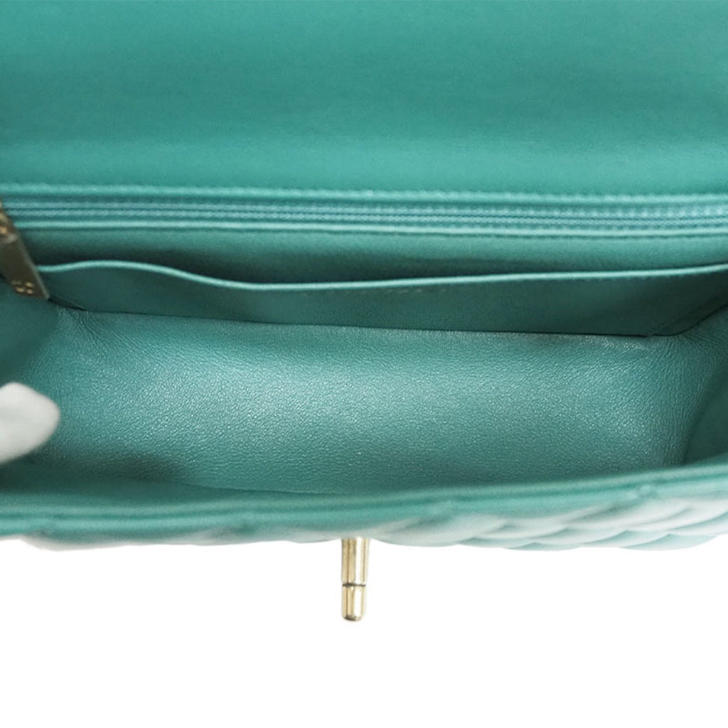 Chanel Classic Mini Flap Bag A3827 Teal