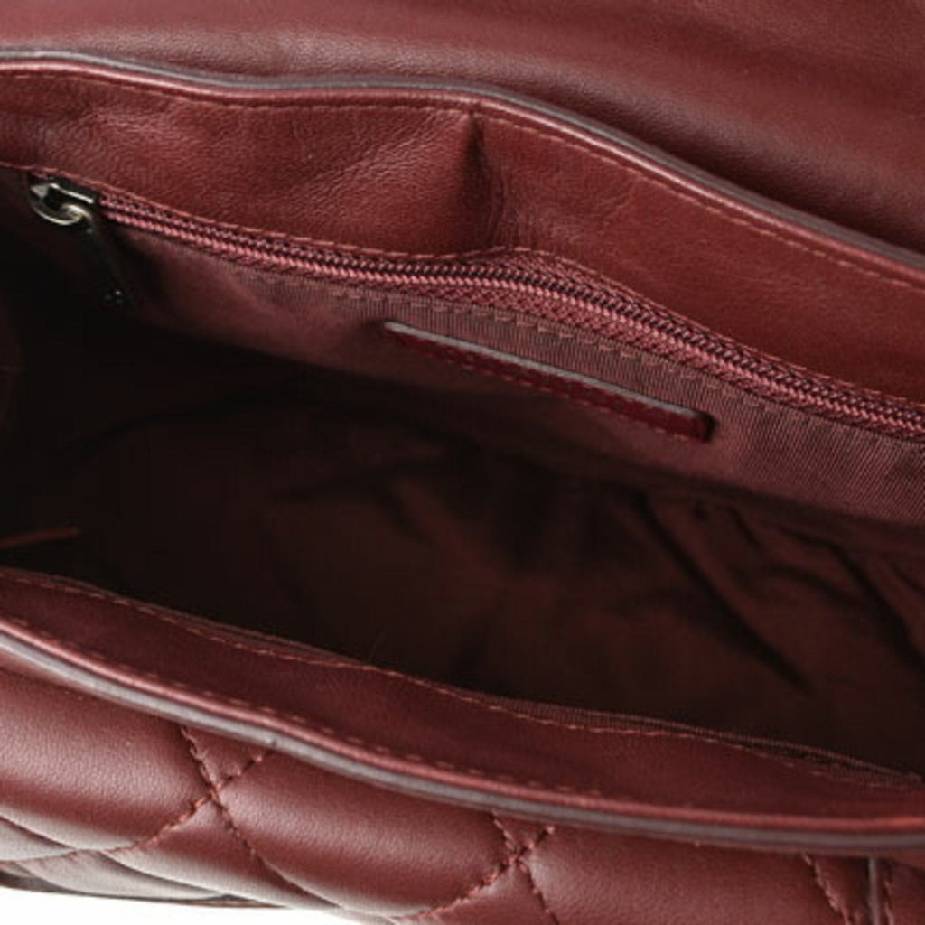 Chanel Quilted Leather Shoulder Bag Burgundy