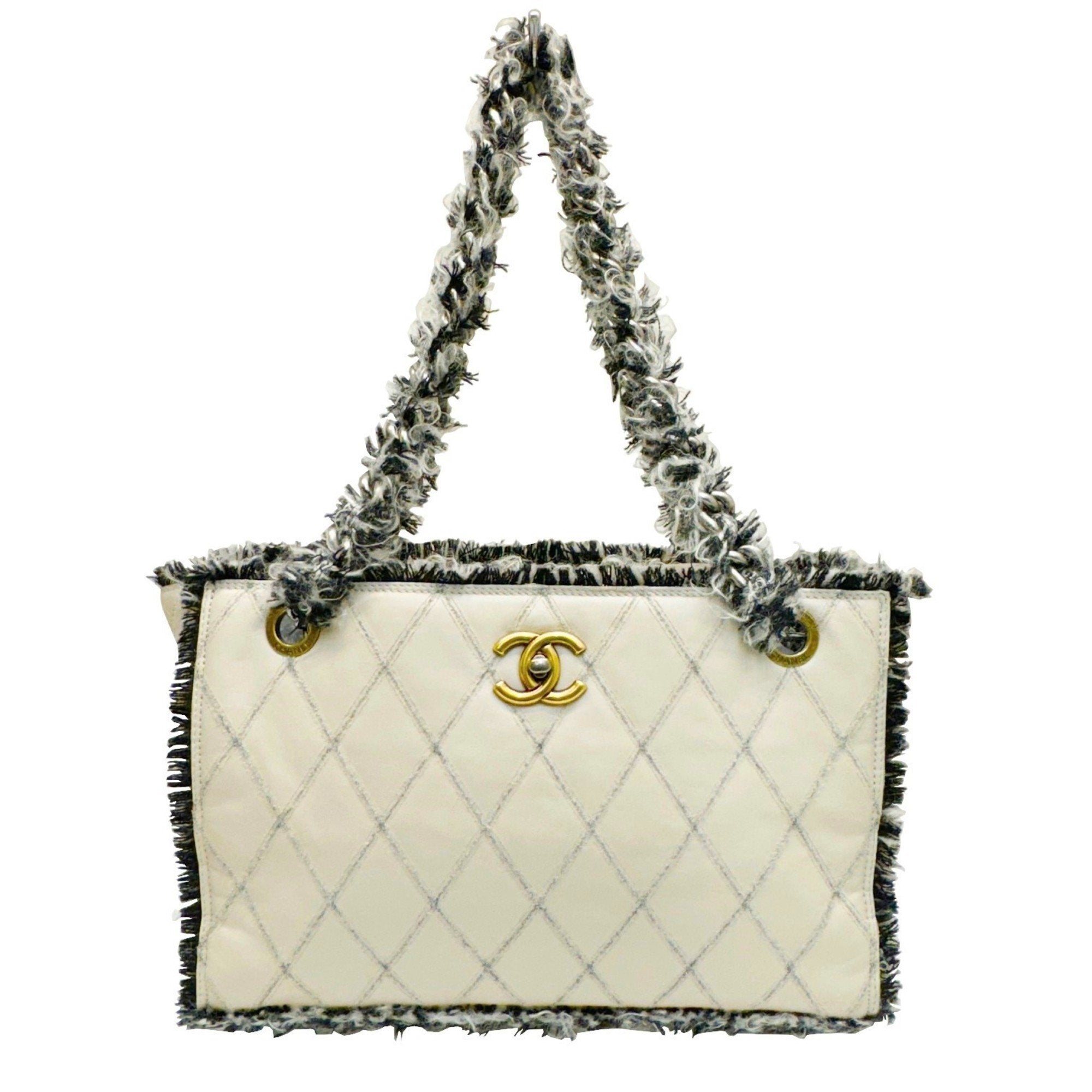 Chanel Quilted Tote Bag ModelTweed Trim Tote