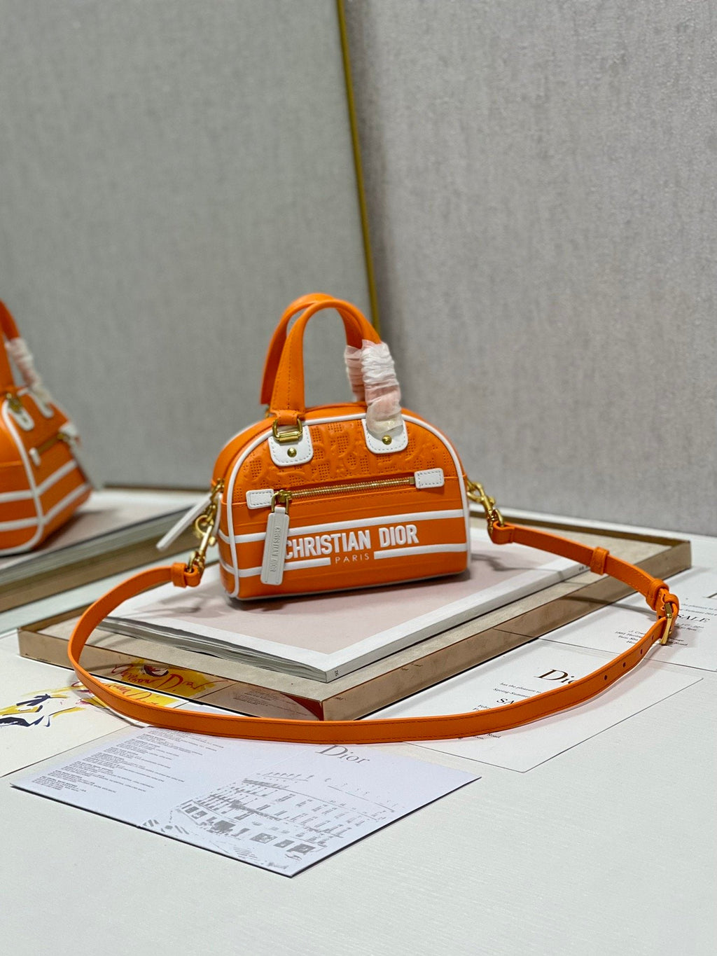 GLAMI Mini Vibe Zip Bowling Bag, Orange Handbags, Bowling Bags, 17cm CD