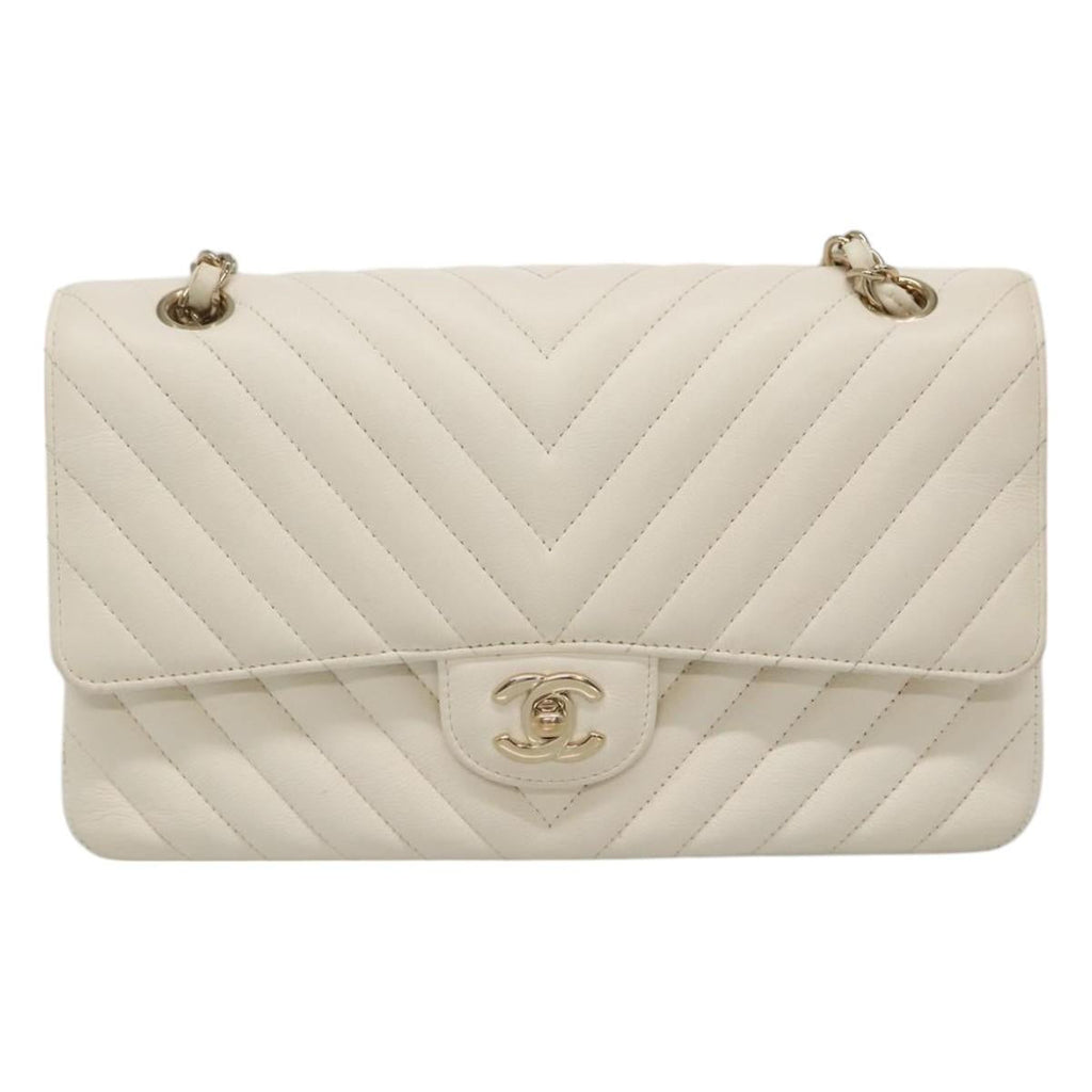 Chanel Double Flap Leather Shoulder Bag with Chain Strap
