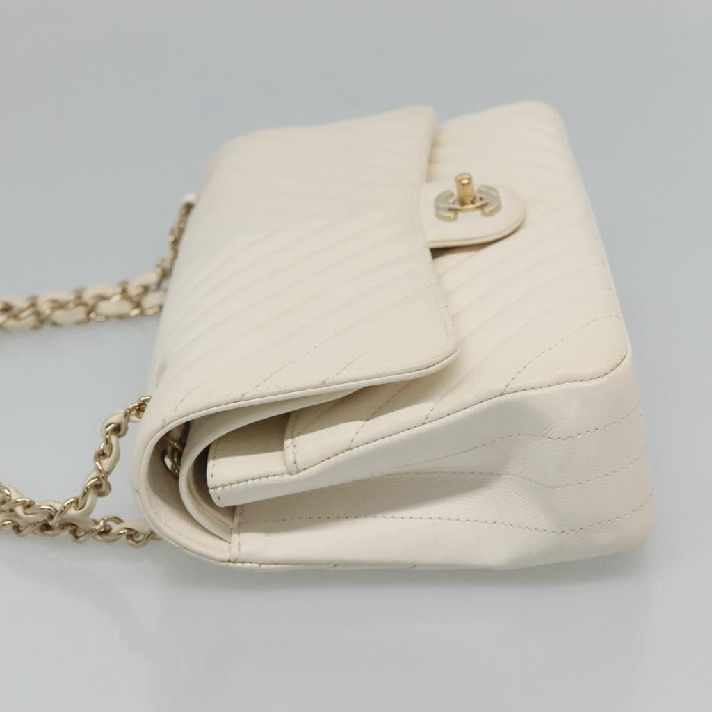 Chanel Double Flap Leather Shoulder Bag with Chain Strap