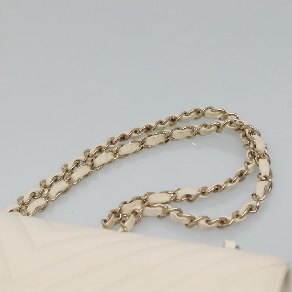 Chanel Double Flap Leather Shoulder Bag with Chain Strap