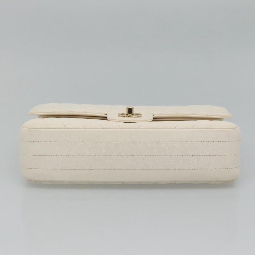 Chanel Double Flap Leather Shoulder Bag with Chain Strap