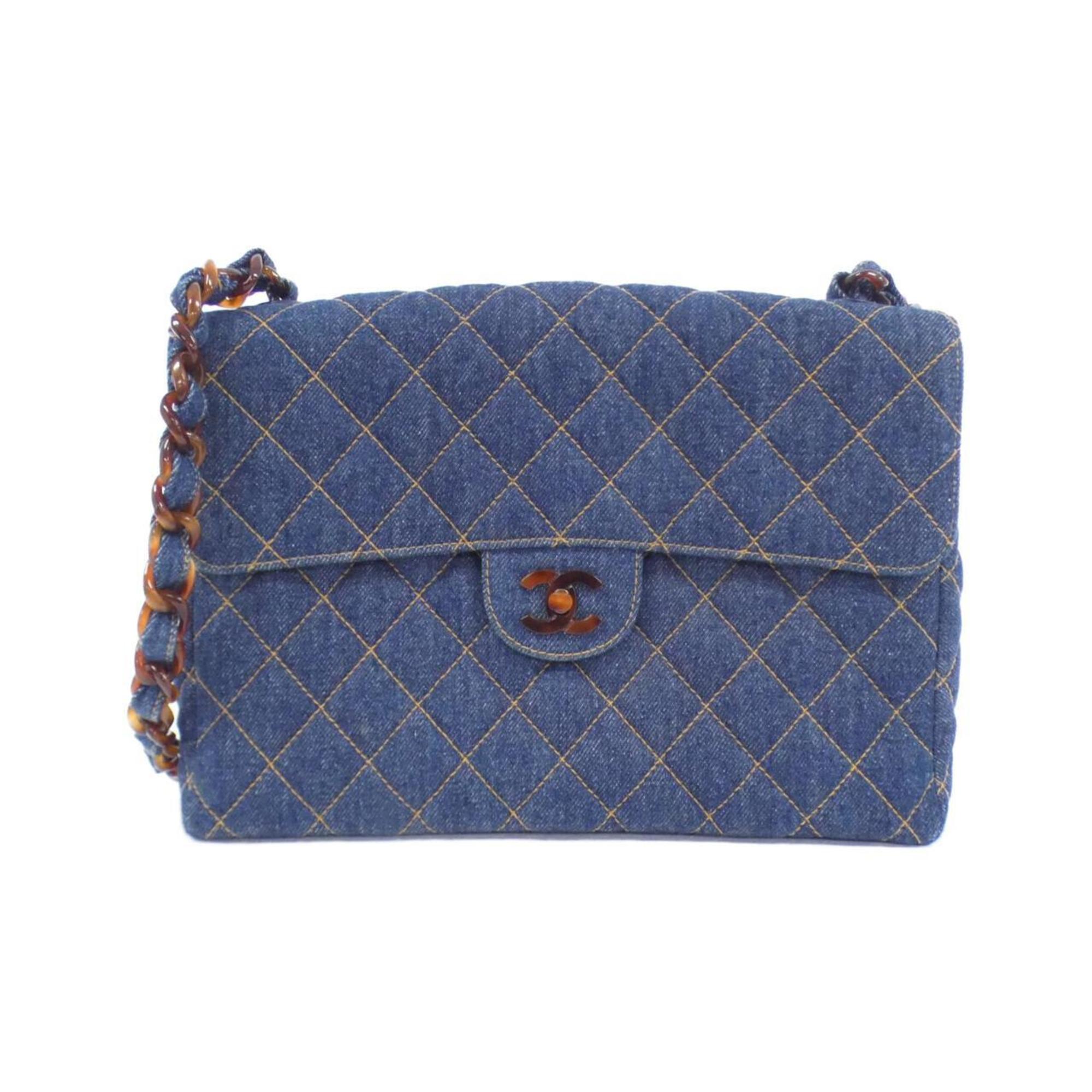 Chanel Denim Quilted Flap Bag with Box and Dust Bag