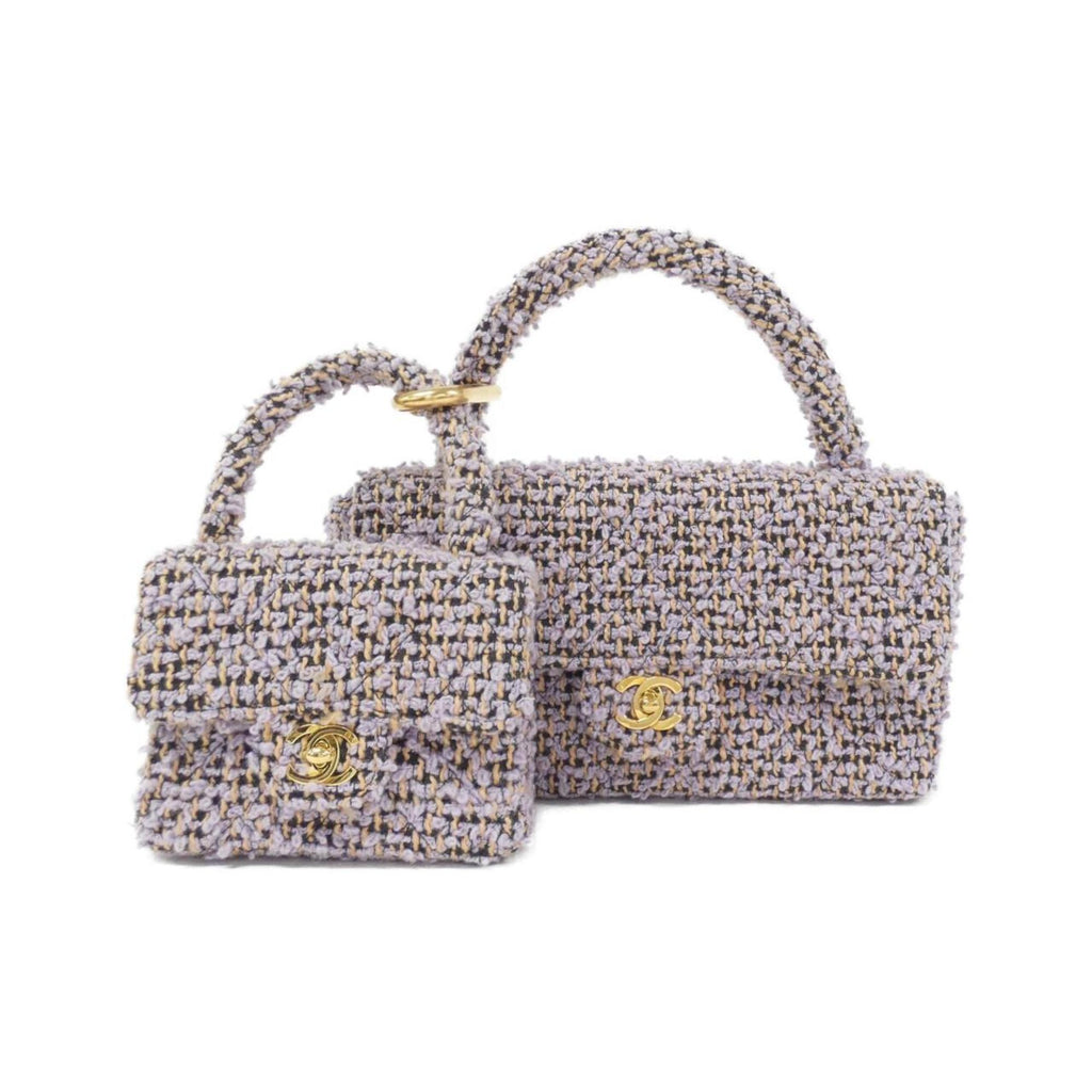 Chanel Tweed Coco Handle Bag with Dust Bag and  Card