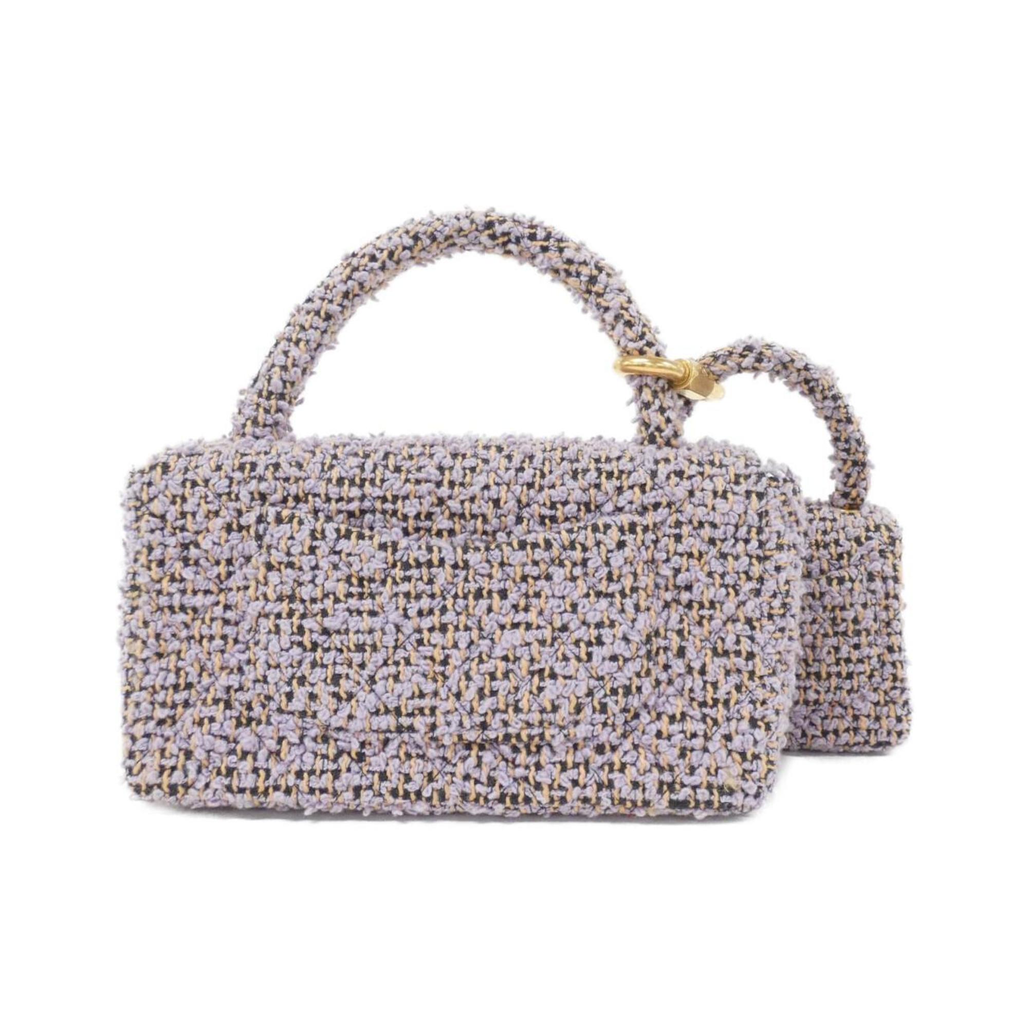 Chanel Tweed Coco Handle Bag with Dust Bag and  Card