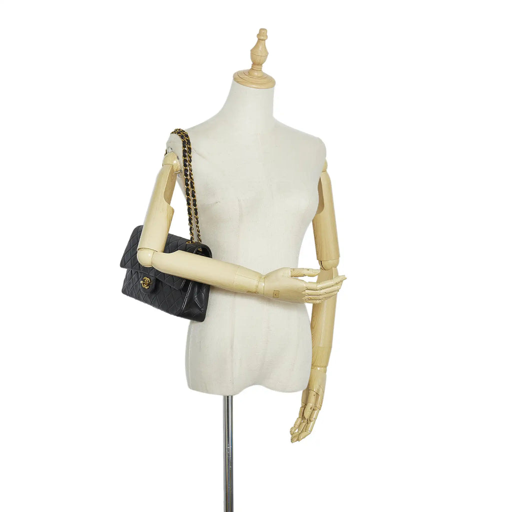 Chanel Classic Double Flap Medium Black Lambskin Gold