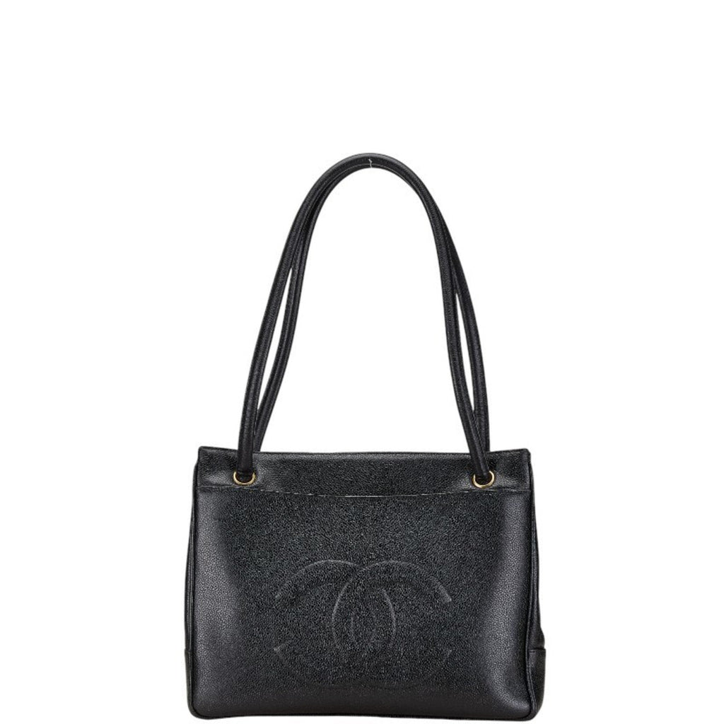 Chanel Leather Logo CC Tote Bag with Metal Fittings