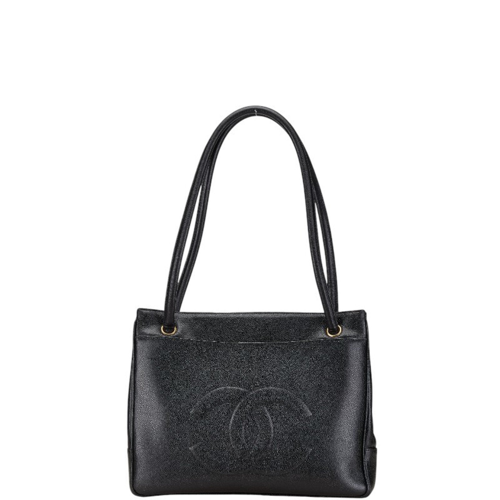 Chanel Leather Logo CC Tote Bag with Metal Fittings