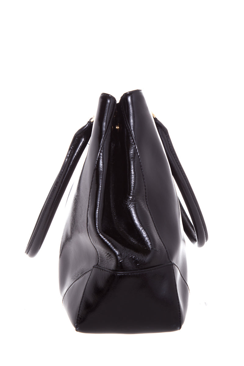 Tory Burch Black Patent  Leather Tote