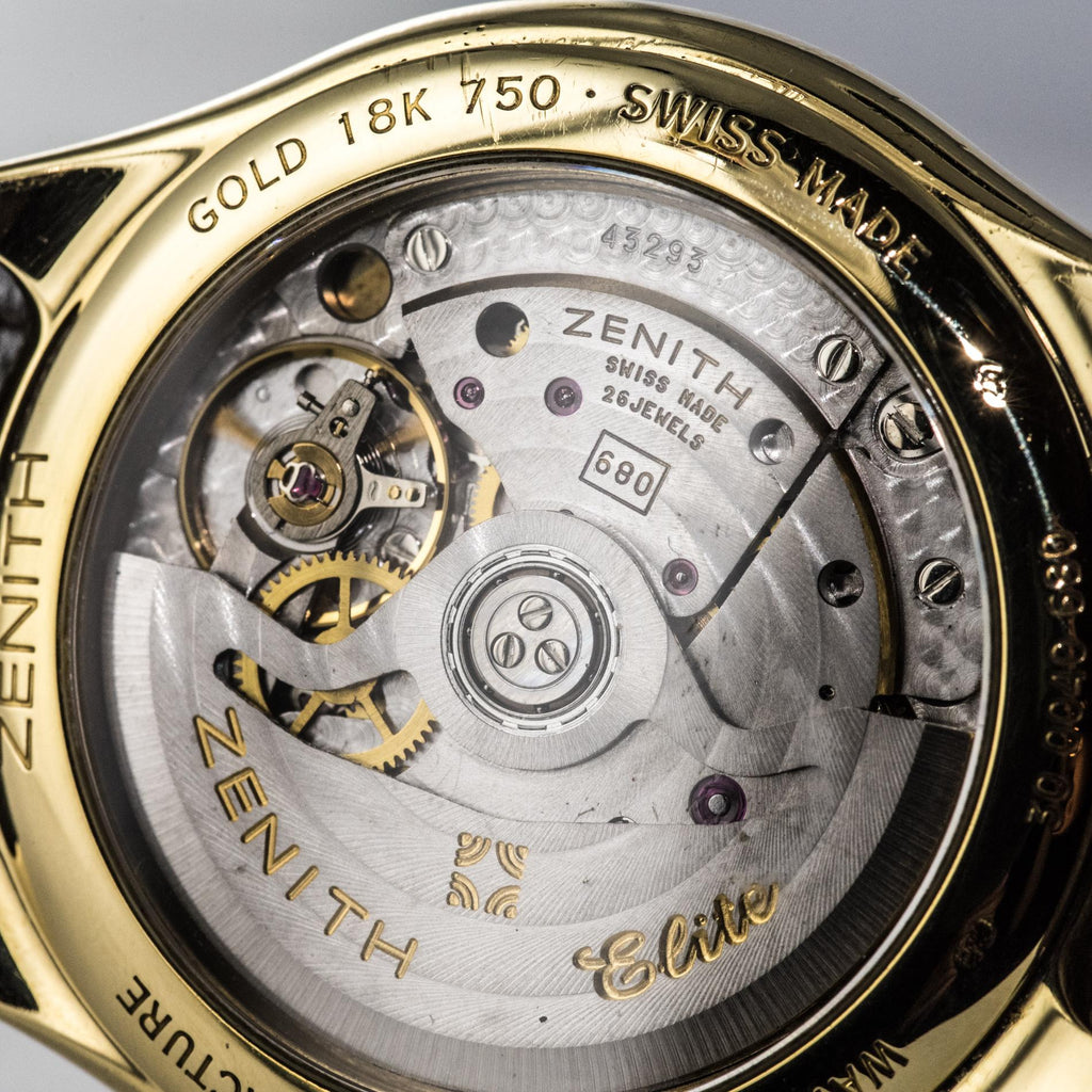 1980s Zenith Elite Automatic 18 Karat Yellow Gold Wristwatch