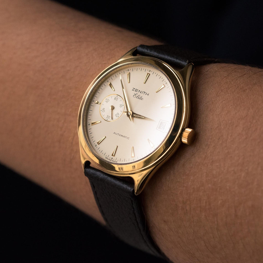 1980s Zenith Elite Automatic 18 Karat Yellow Gold Wristwatch