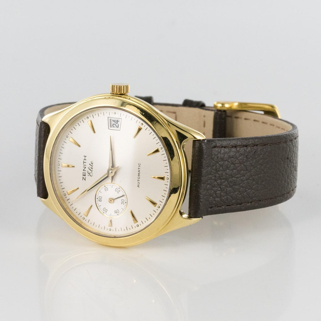 1980s Zenith Elite Automatic 18 Karat Yellow Gold Wristwatch