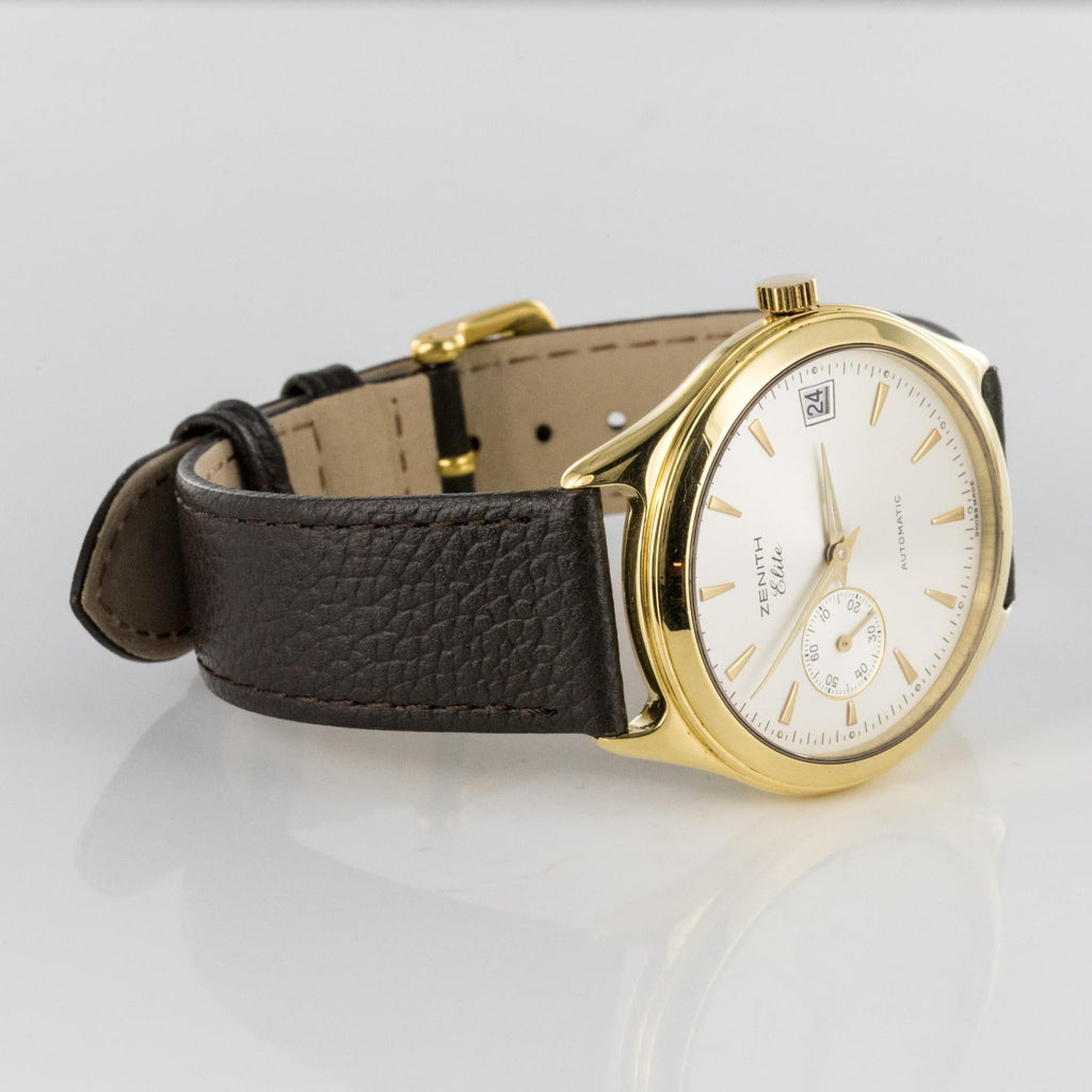 1980s Zenith Elite Automatic 18 Karat Yellow Gold Wristwatch
