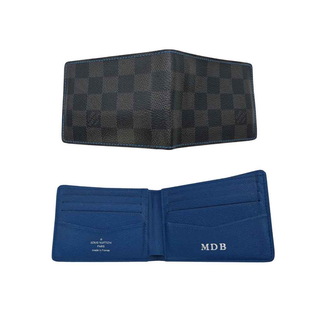 Louis Vuitton Damier Graphite Multiple Slender Bifold Wallet Blue