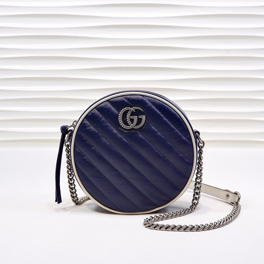 Glami Marmont Mini Round Shoulder Bag Blue For Women 7in/18cm Glami