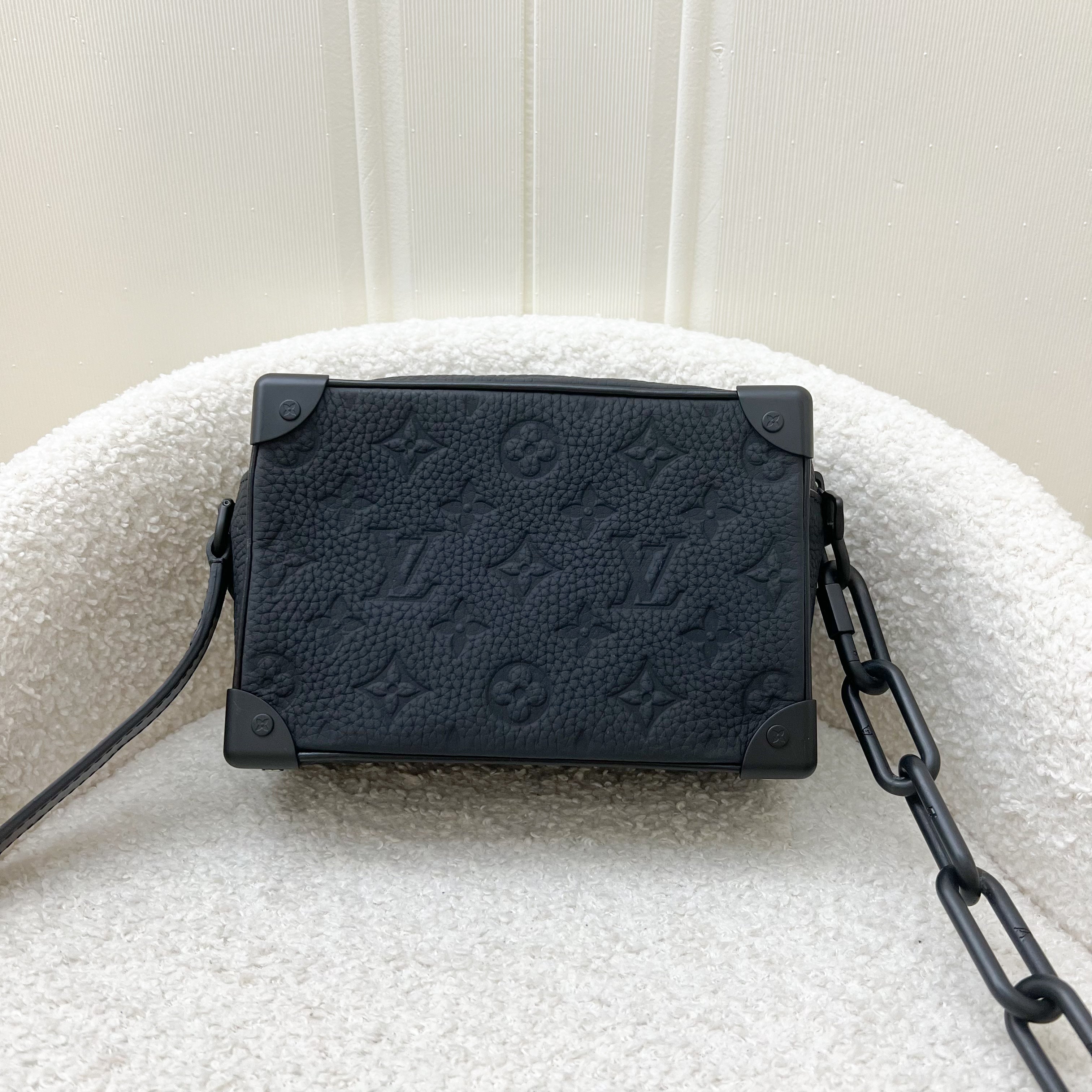 LV Mini Soft Trunk in Black Monogram Embossed Taurillon Calfskin and Black HW