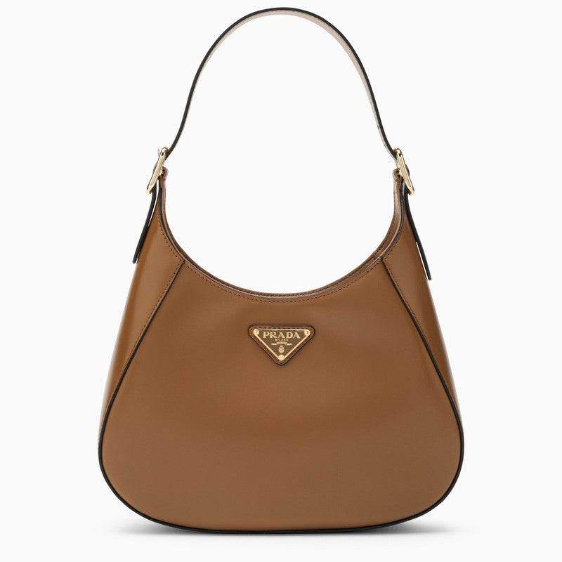 Prada Cleo Brown Leather Shoulder Bag Women