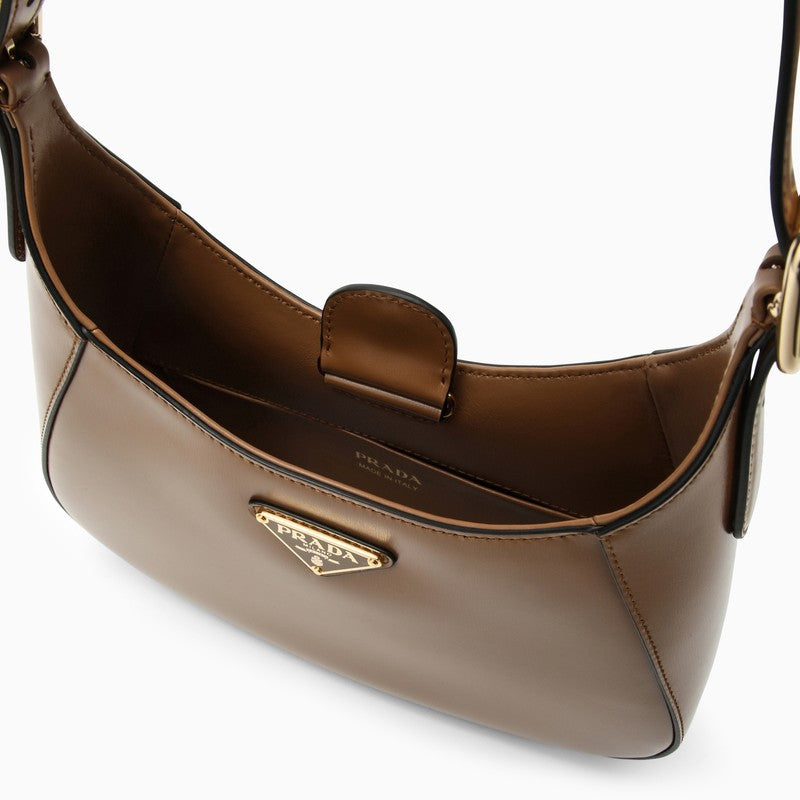 Prada Cleo Brown Leather Shoulder Bag Women