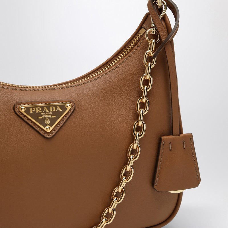 Prada Caramel-Coloured Leather Re-Edition Mini Bag Women