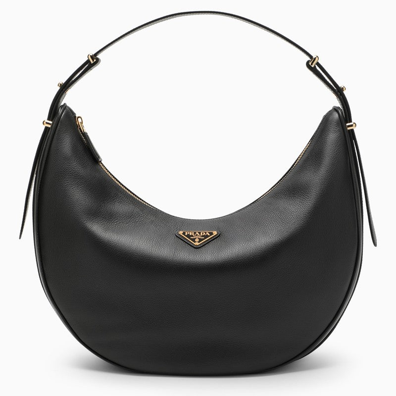 Prada Prada ArquÃƒÆ’Ã‚Â© Black Large Leather Shoulder Bag Women