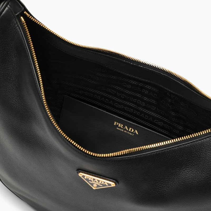 Prada Prada ArquÃƒÆ’Ã‚Â© Black Large Leather Shoulder Bag Women