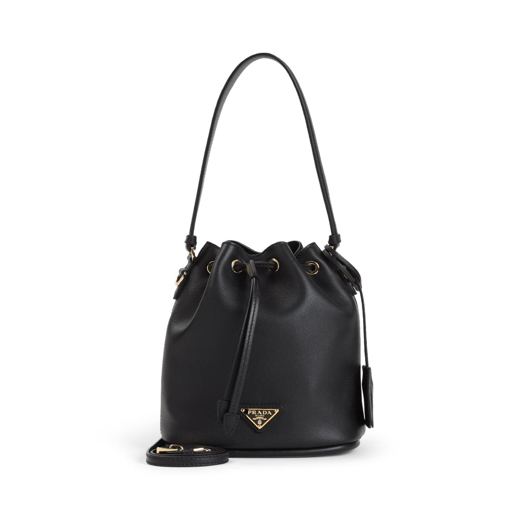 PRADA Soft Grain Bucket Handbag - W:16cm H:20cm D:12cm