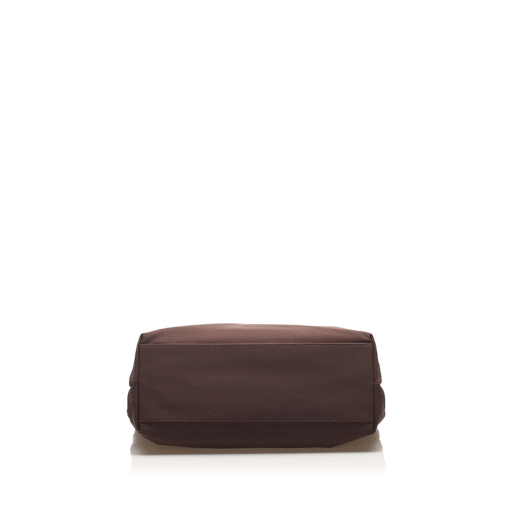 Brown Ferragamo Tiered Grosgrain Chain Tote Bag