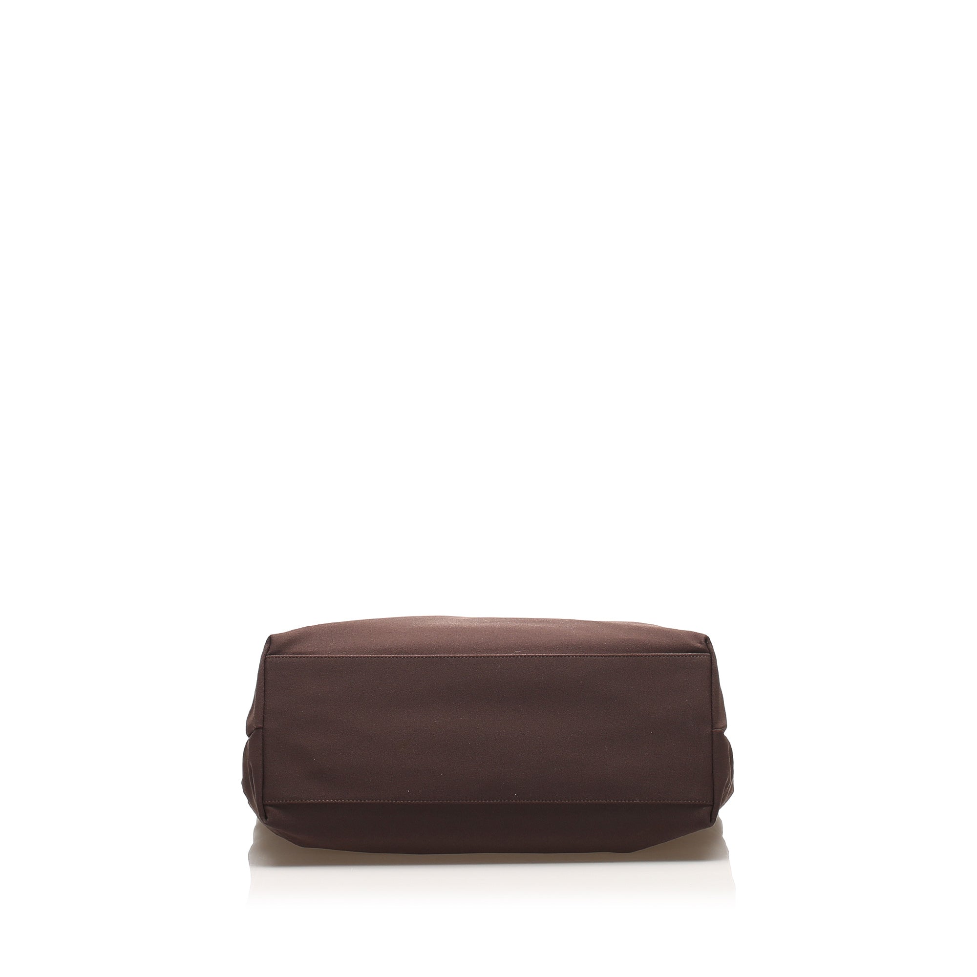 Brown Ferragamo Tiered Grosgrain Chain Tote Bag