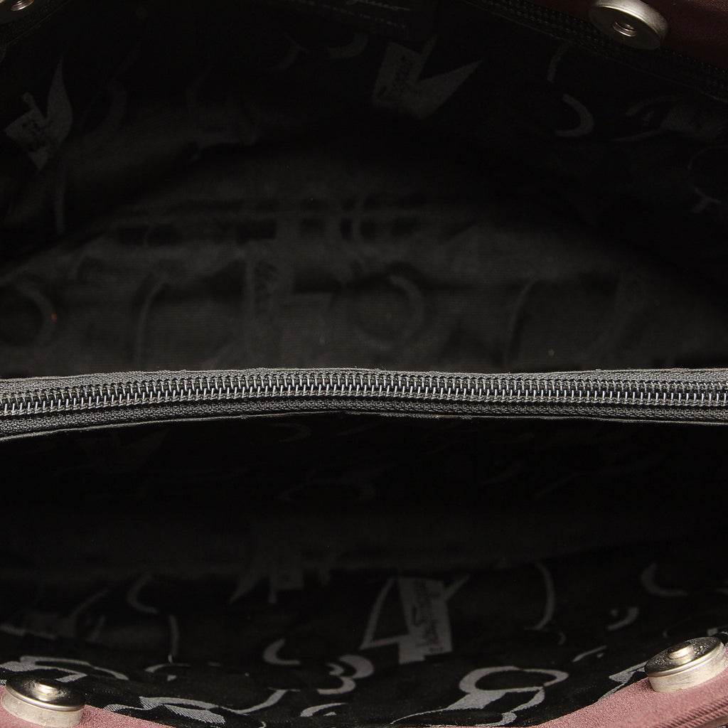 Brown Ferragamo Tiered Grosgrain Chain Tote Bag