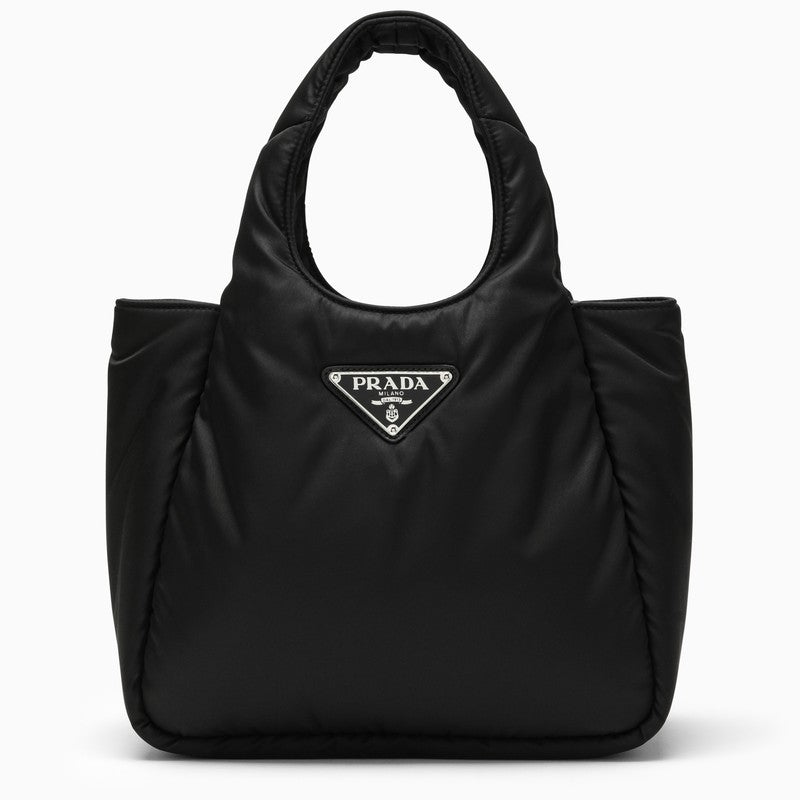 Prada Small Black Padded Re-Nylon Shopping Bag Women