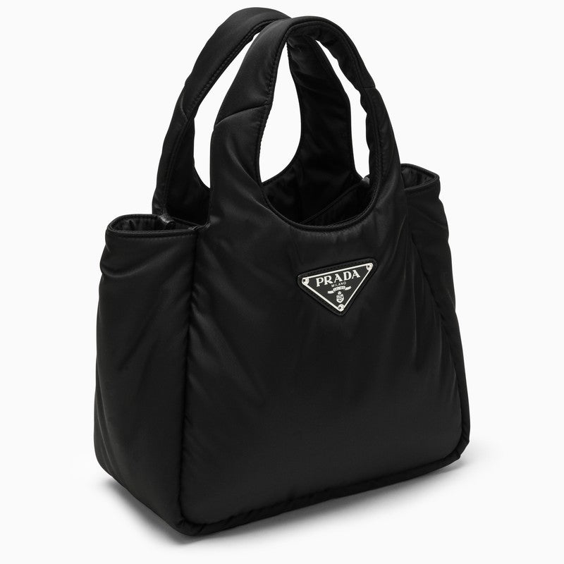 Prada Small Black Padded Re-Nylon Shopping Bag Women